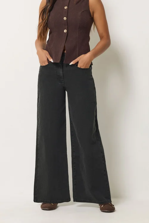 PixieGirl Petite Black Wide Leg Jeans - 6 Image 2