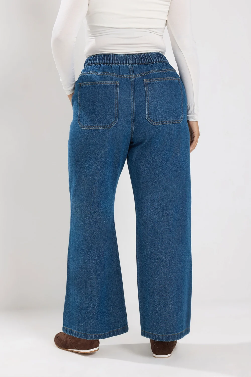 Yours Curve Indigo Blue Tie Waist Jeans - 16/L28 Image 4