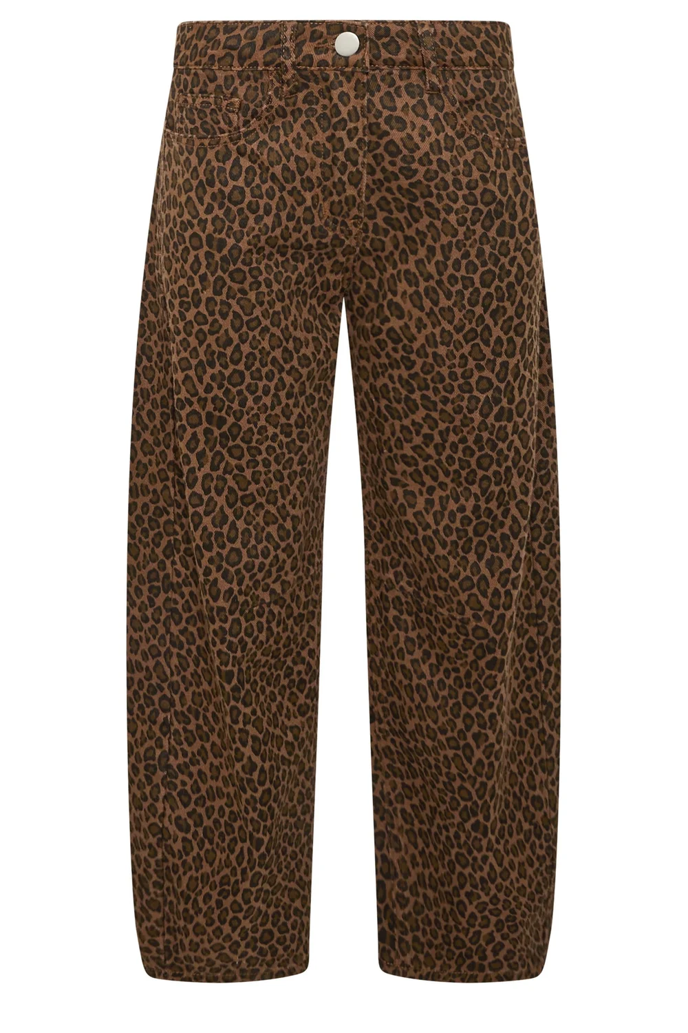 PixieGirl Petite Brown Animal Print Barrel Jeans - 12/L27 Image 5