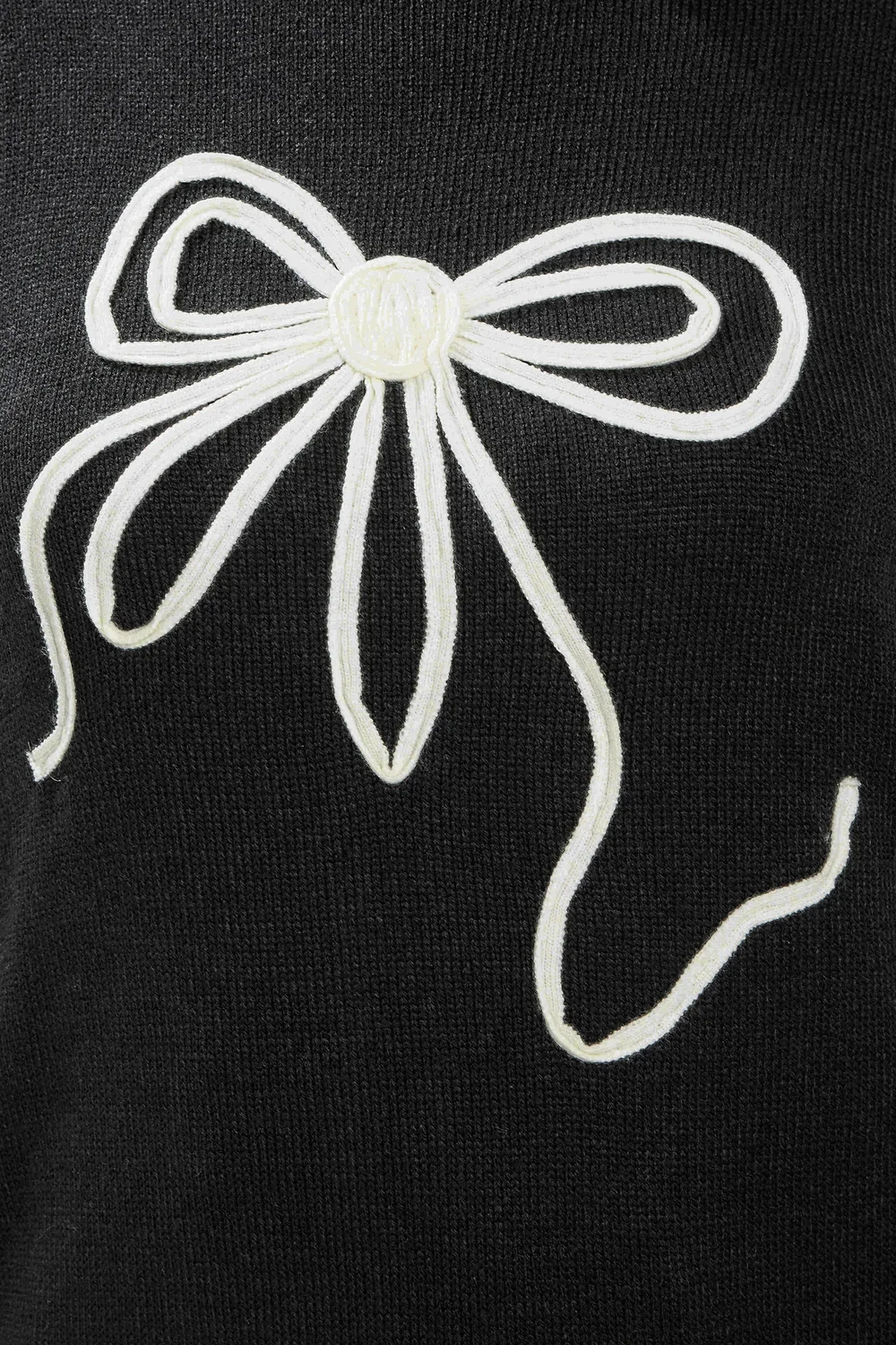 Yours Curve Black Bow Knit Jumper - 14-16 Image 4