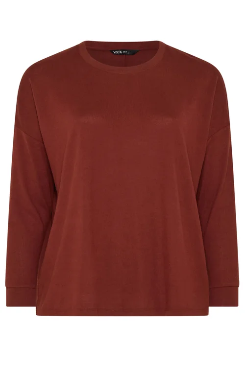 Yours Curve Rust Orange Soft Touch Jumper - 30-32 Image 5