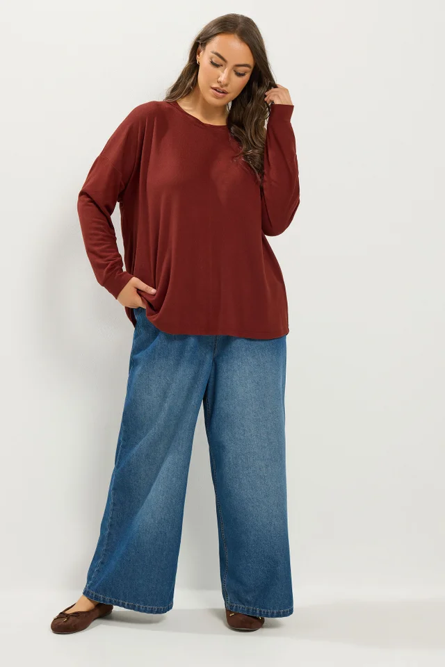Yours Curve Rust Orange Soft Touch Jumper