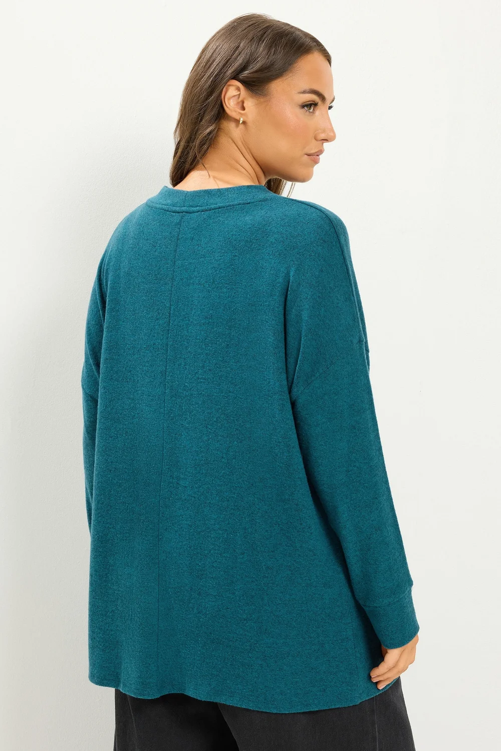 Yours Curve Teal Blue Soft Touch Jumper - 20 Image 3