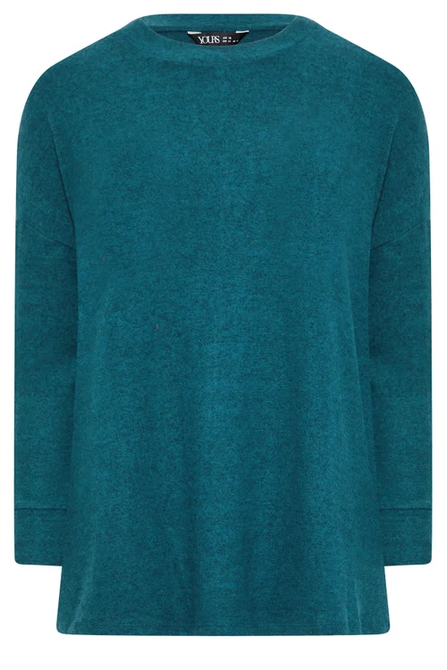 Yours Curve Teal Blue Soft Touch Jumper - 20 Image 5