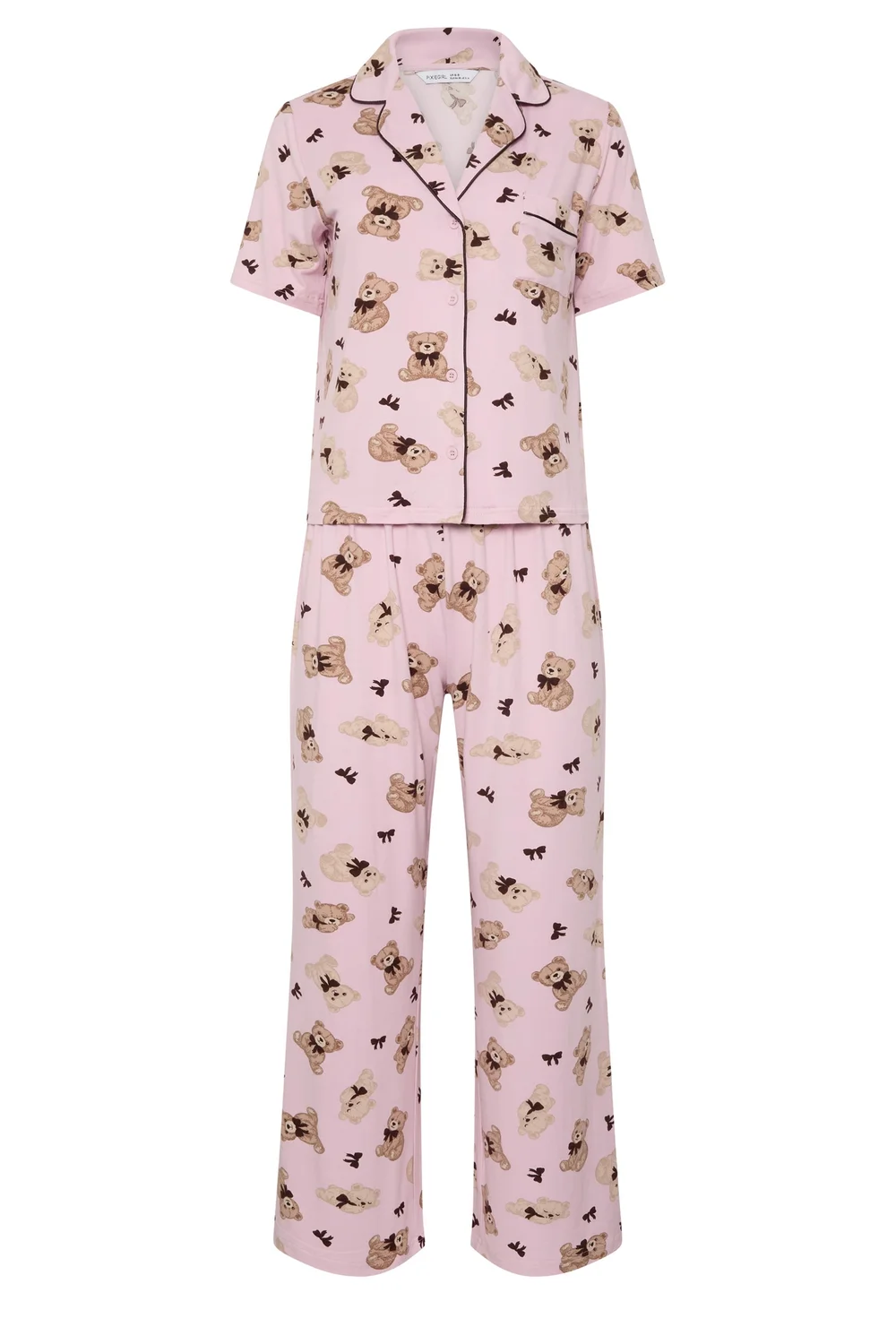 PixieGirl Petite Pink Soft Touch Teddy Print Pyjama Set - 6-8 Image 5
