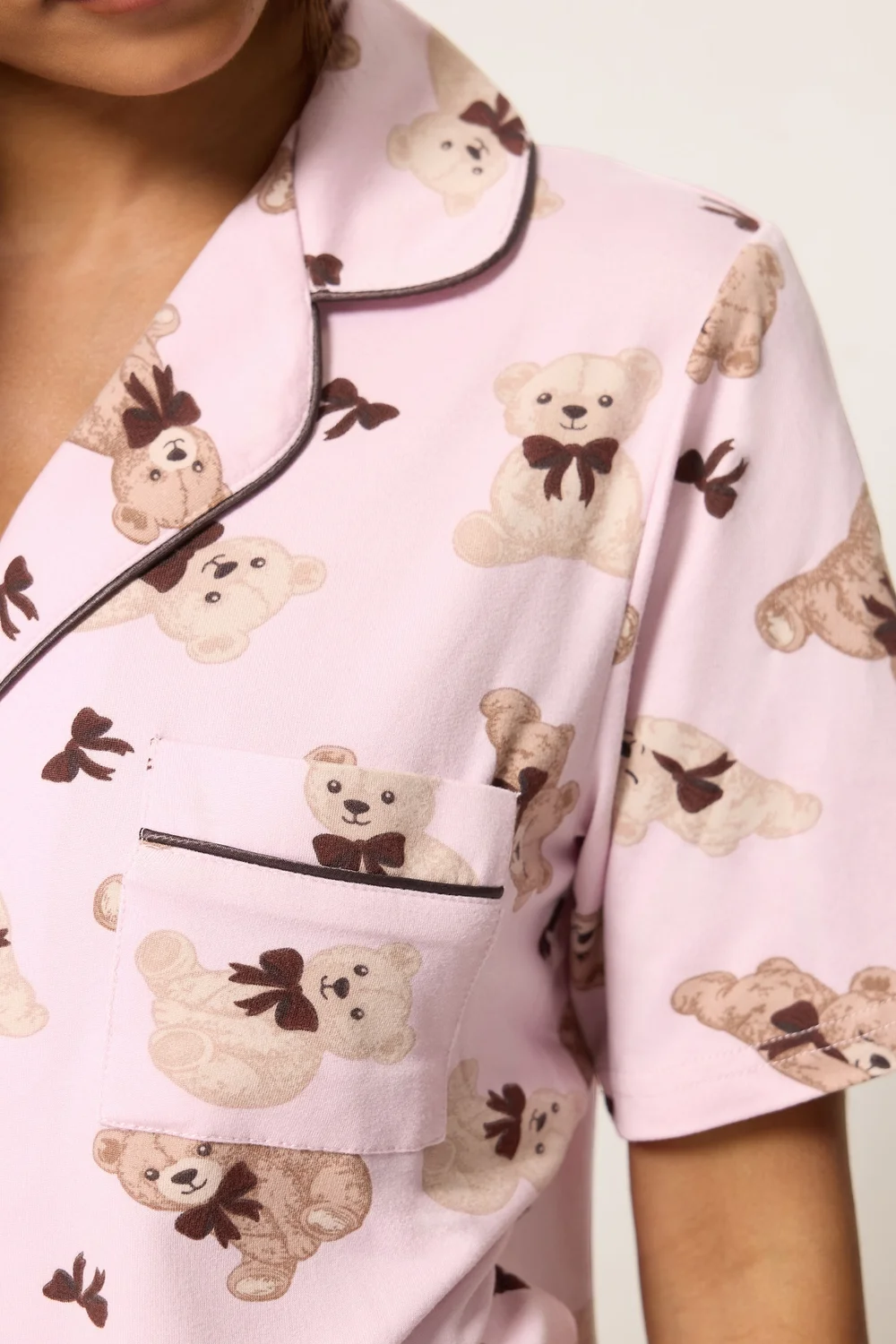 PixieGirl Petite Pink Soft Touch Teddy Print Pyjama Set - 6-8 Image 4