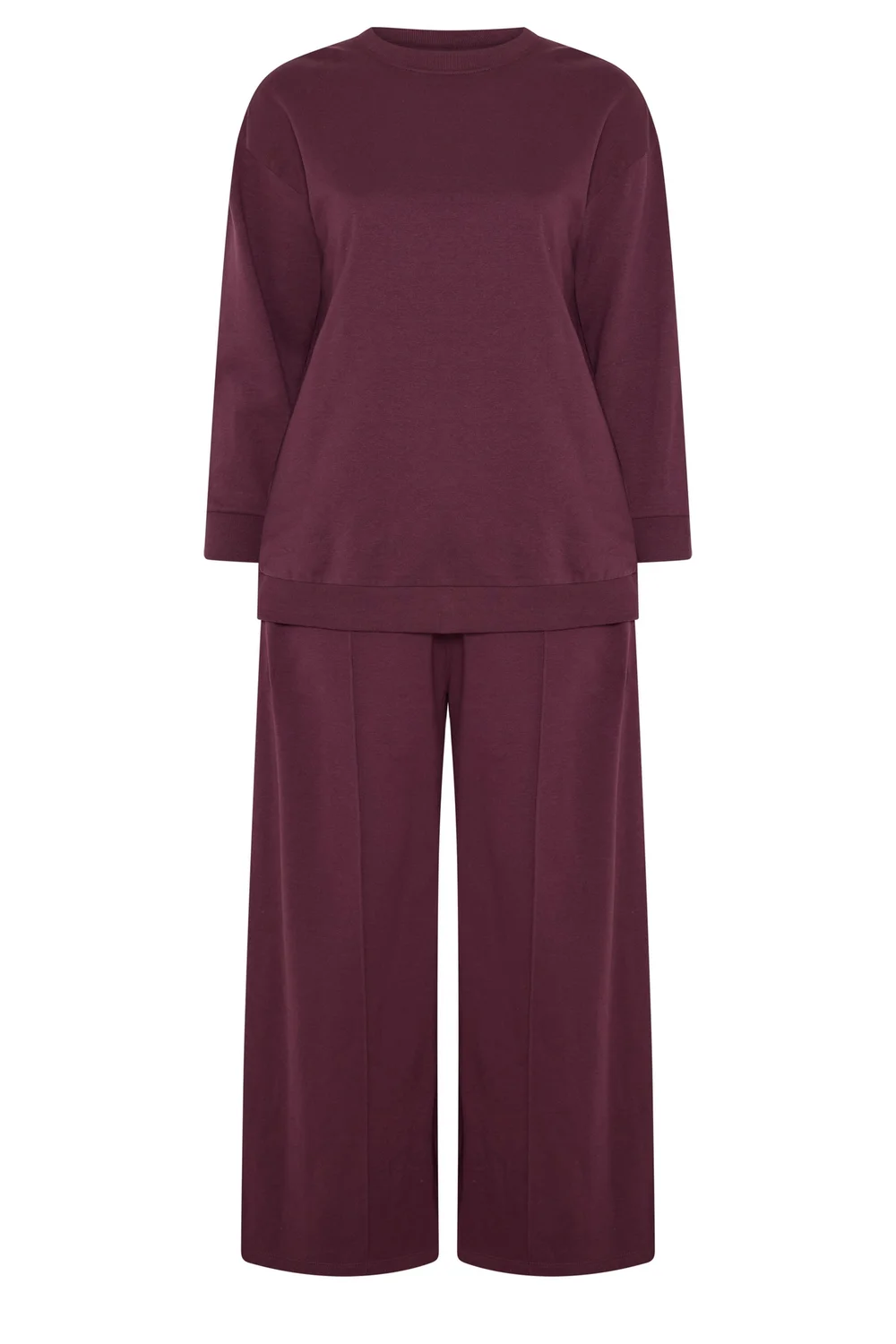Yours Curve Burgundy Red Sweatshirt & Jogger Set - 14-16/L28 Image 5