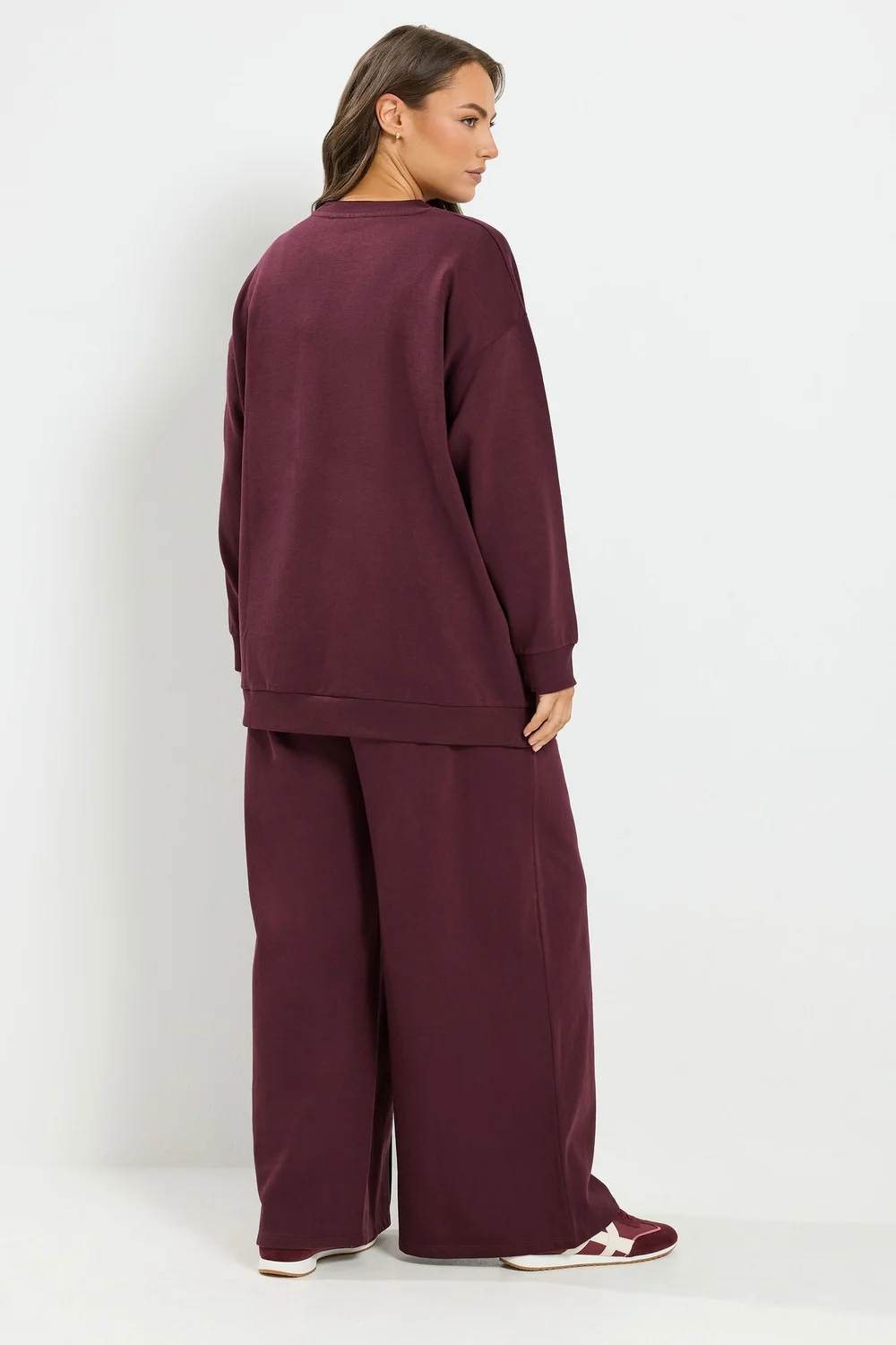 Yours Curve Burgundy Red Sweatshirt & Jogger Set - 14-16/L28 Image 2