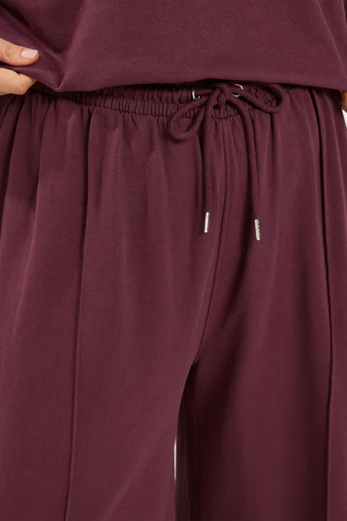Yours Curve Burgundy Red Sweatshirt & Jogger Set - 14-16/L28 Image 4