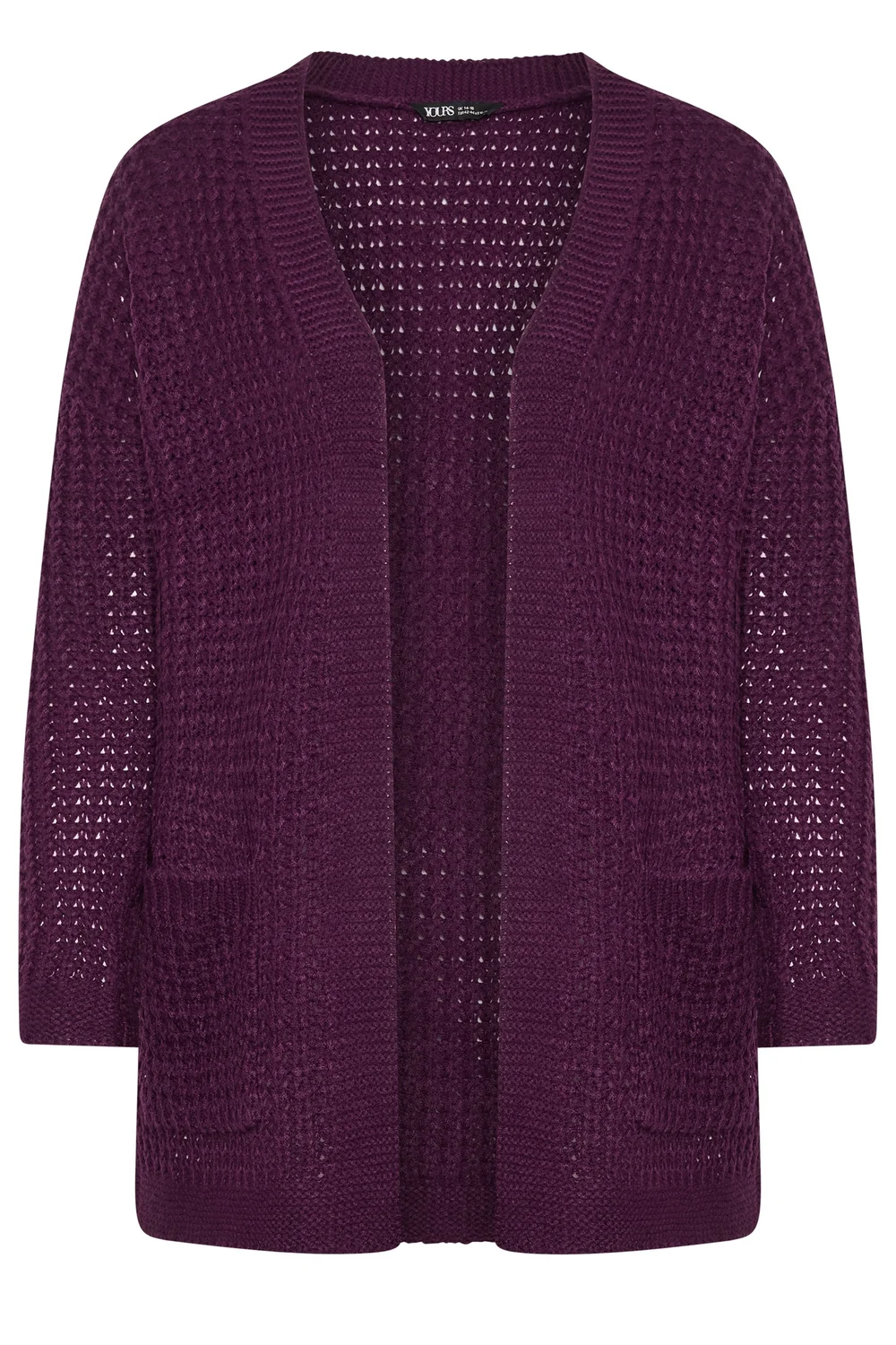 Yours Curve Purple Waffle Knit Cardigan - 18-20 Image 5