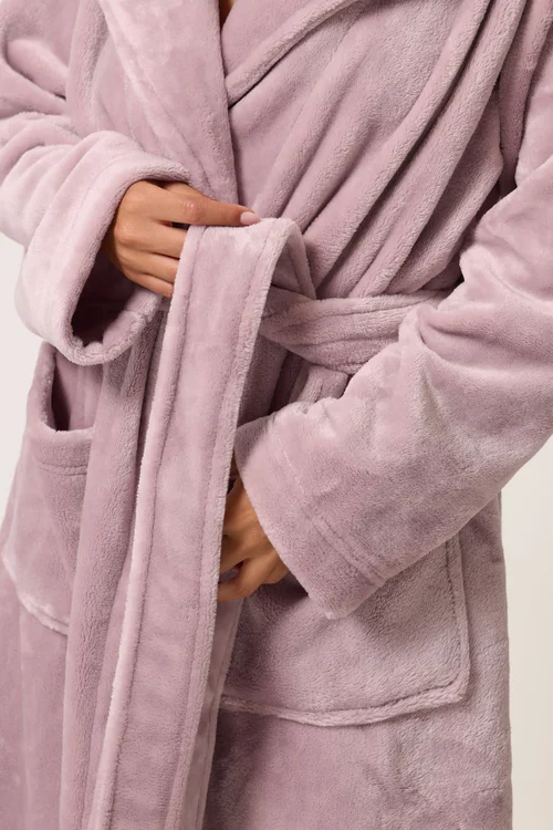 PixieGirl Petite Pink Super Luxe Hooded Dressing Gown - 6-8 Image 4