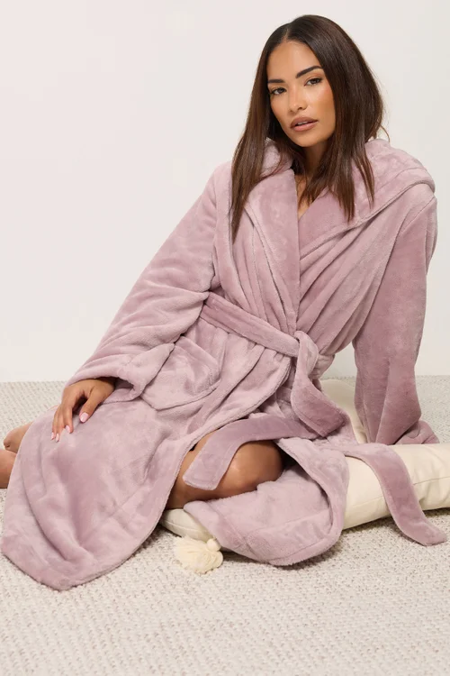 PixieGirl Petite Pink Super Luxe Hooded Dressing Gown - 6-8 Image 2
