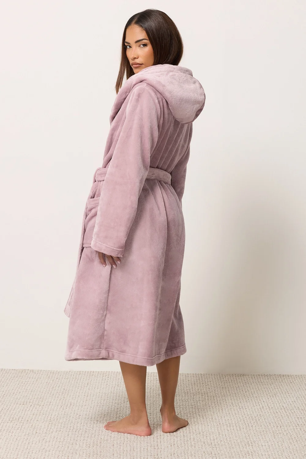PixieGirl Petite Pink Super Luxe Hooded Dressing Gown - 6-8 Image 3