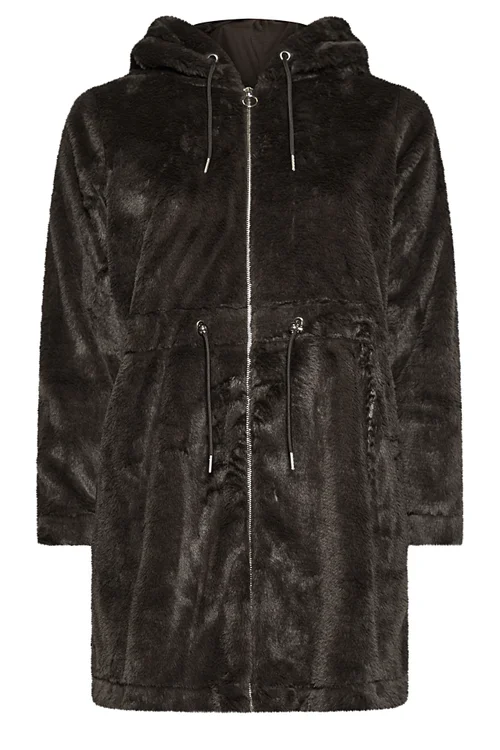 Yours Curve Chocolate Brown Faux Fur Fleece - 14 Image 5