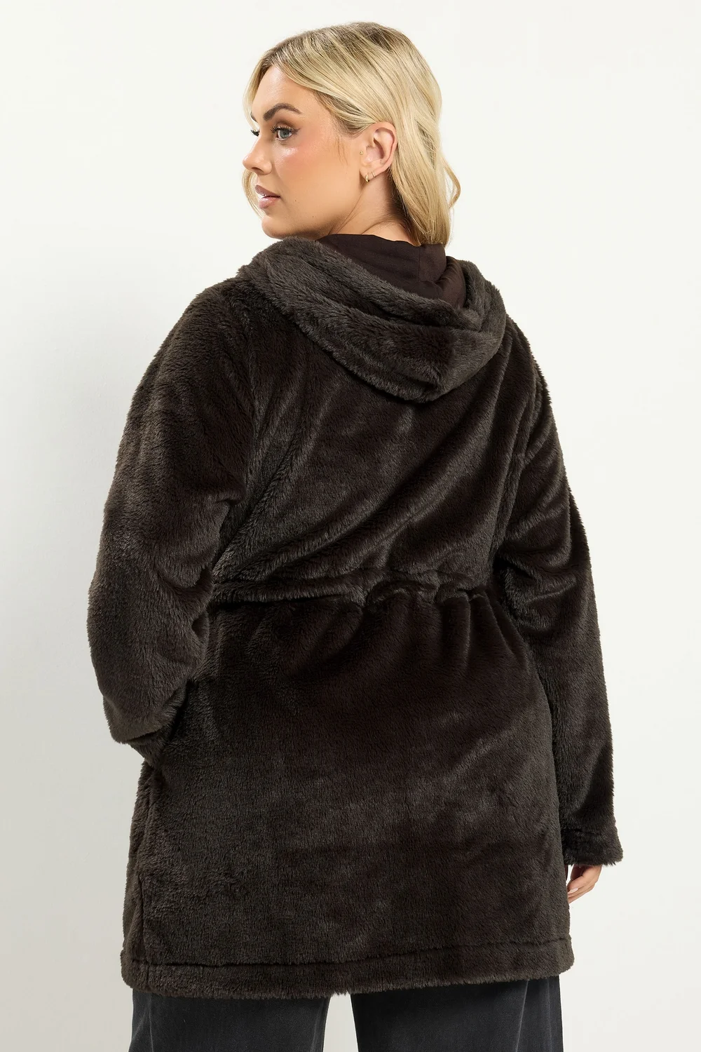 Yours Curve Chocolate Brown Faux Fur Fleece - 14 Image 3