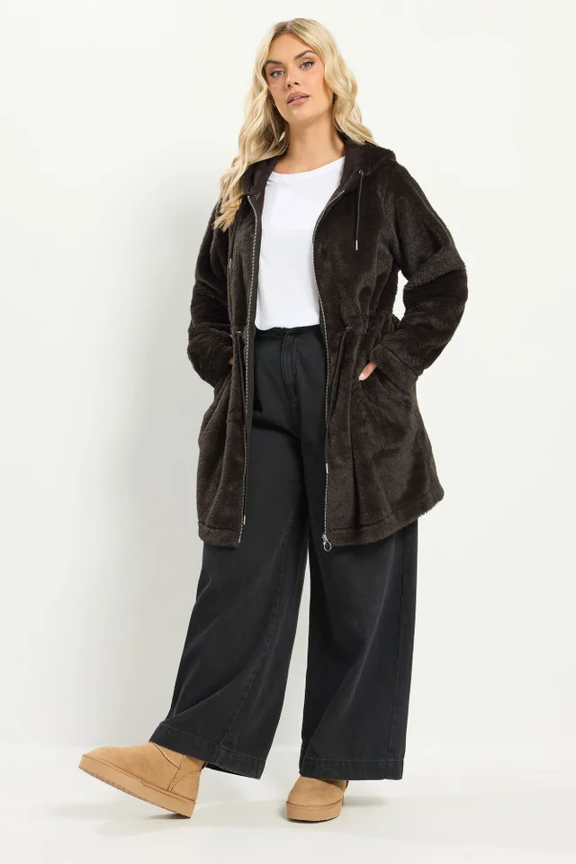 Yours Curve Chocolate Brown Faux Fur Fleece