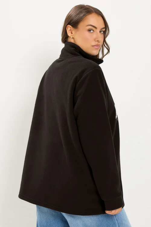 Yours Curve Brown 'Alaska' Slogan Half Zip Fleece - 22-24 Image 3