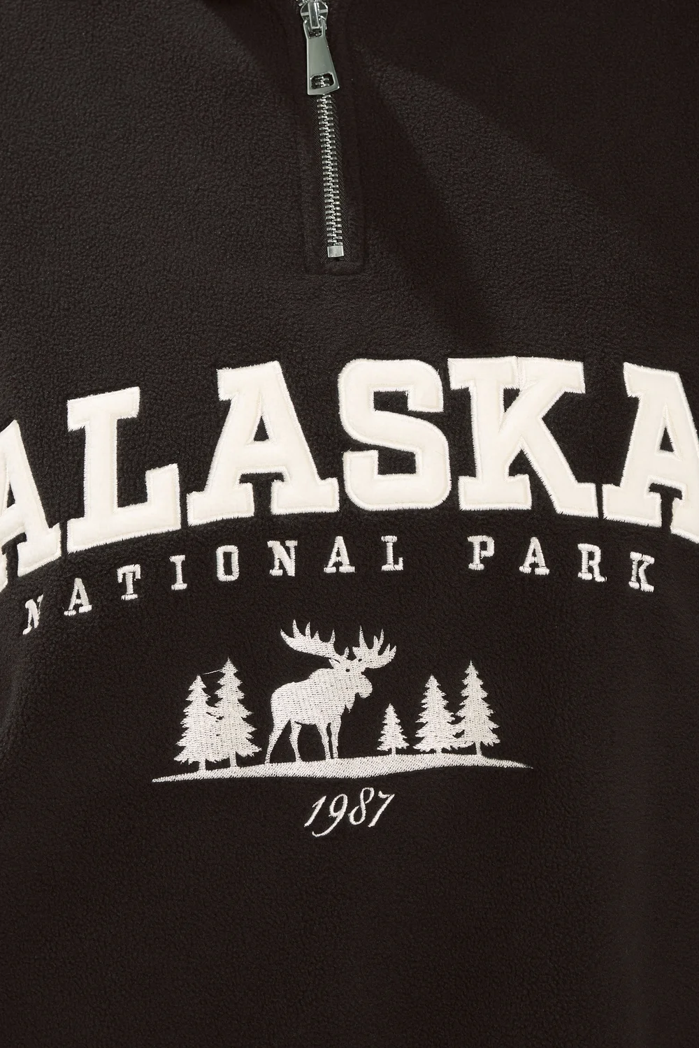 Yours Curve Brown 'Alaska' Slogan Half Zip Fleece - 22-24 Image 4