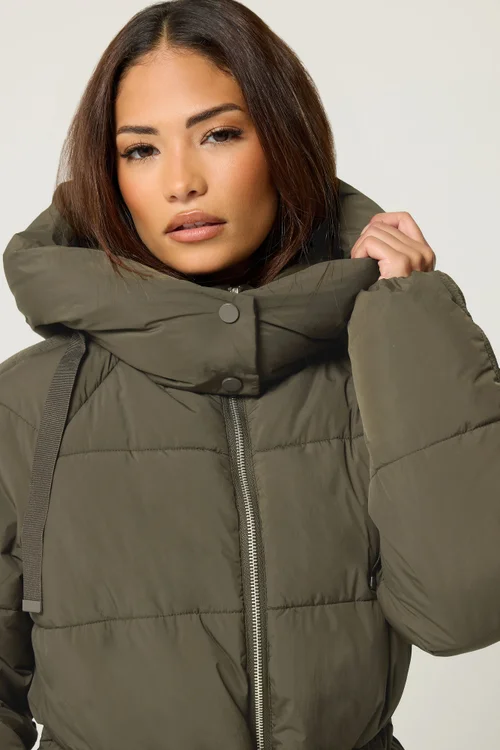 PixieGirl Petite Chocolate Brown Midi Padded Coat - 6 Image 4