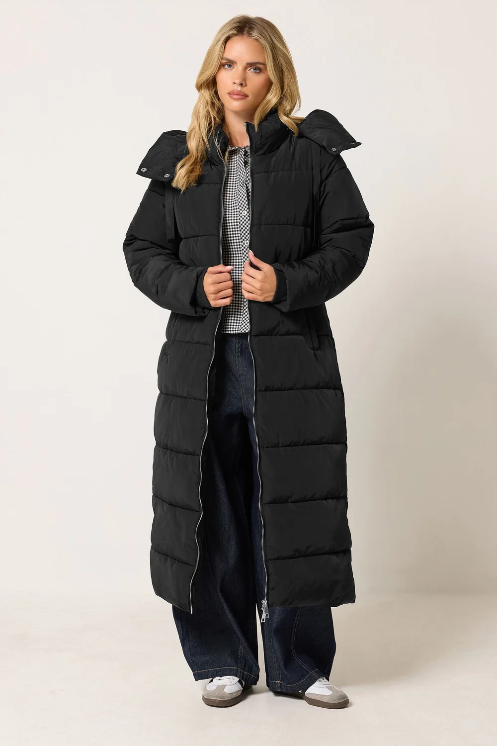 PixieGirl Petite Black Maxi Padded Coat - 18 Image 1