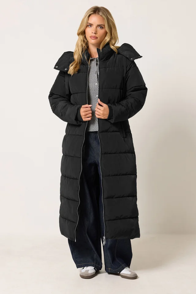 PixieGirl Petite Black Maxi Padded Coat