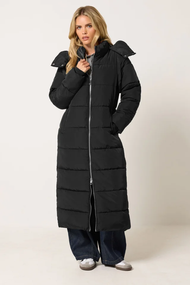 PixieGirl Petite Black Maxi Padded Coat