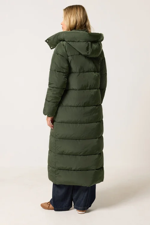 PixieGirl Petite Olive Green Maxi Padded Coat - 6 Image 3