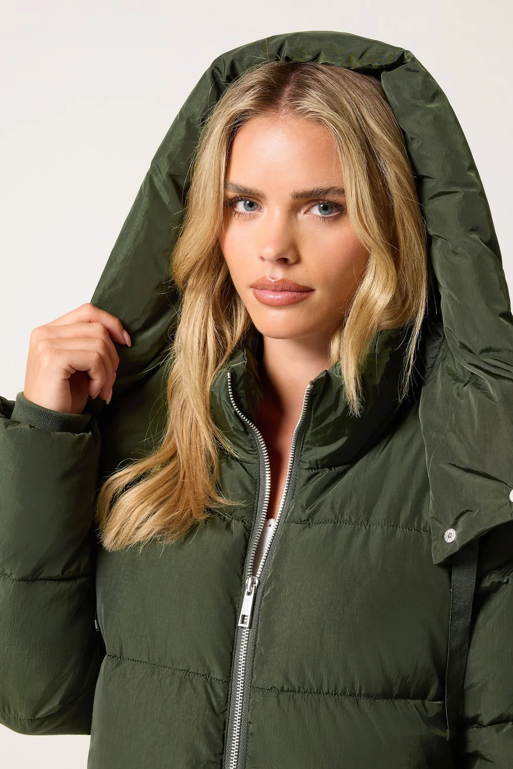 PixieGirl Petite Olive Green Maxi Padded Coat - 6 Image 4