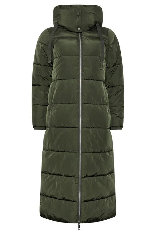 PixieGirl Petite Olive Green Maxi Padded Coat - 6 Image 5