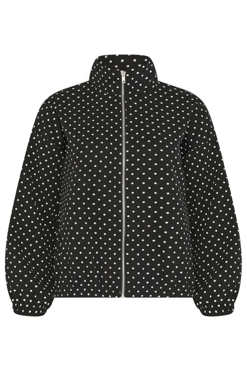PixieGirl Petite Black Polka Dot Funnel Neck Jacket - 14 Image 5