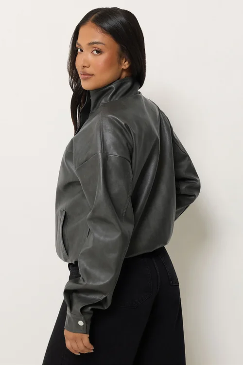 PixieGirl Petite Grey Funnel Neck Jacket - 6 Image 3
