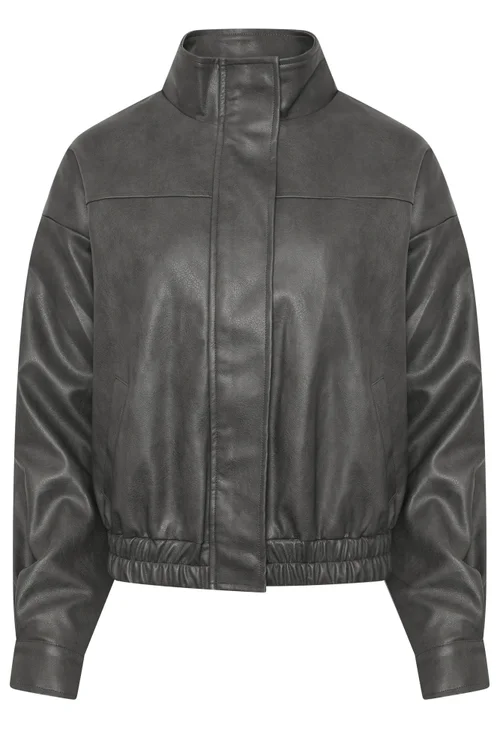 PixieGirl Petite Grey Funnel Neck Jacket - 6 Image 5