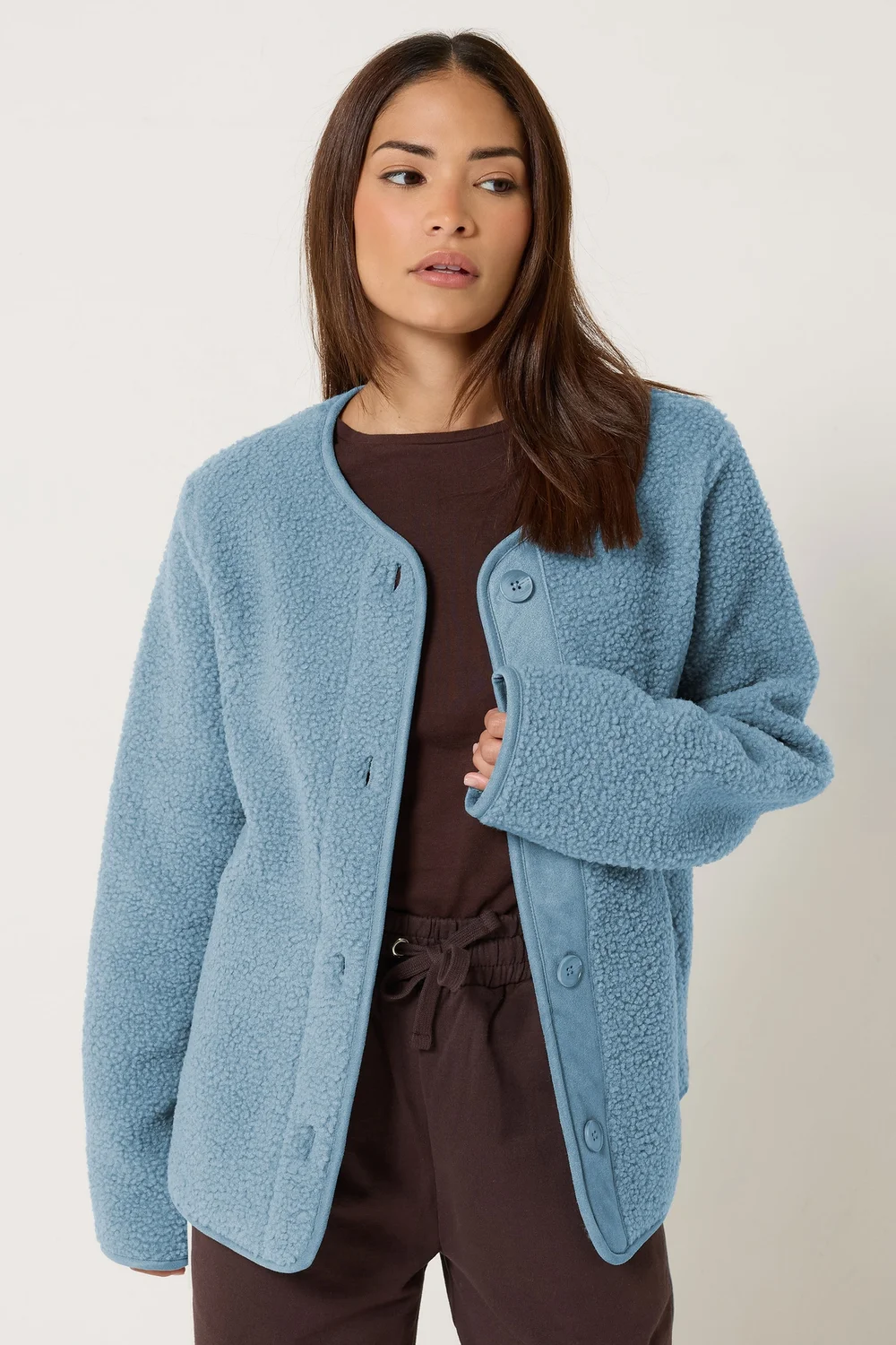 PixieGirl Petite Light Blue Borg Jacket - 6 Image 1