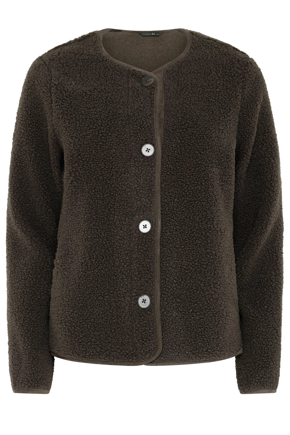 PixieGirl Petite Chocolate Brown Borg Jacket - 10 Image 5