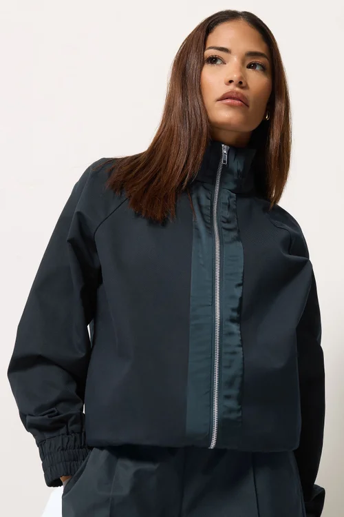 PixieGirl Petite Navy Blue Funnel Neck Jacket - 6 Image 1