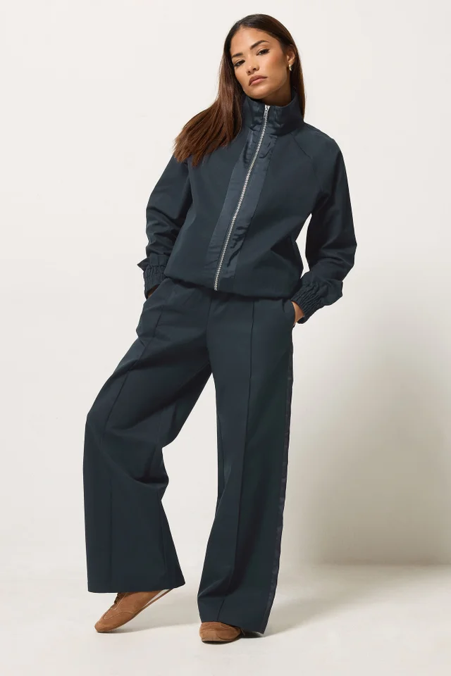 PixieGirl Petite Navy Blue Funnel Neck Jacket