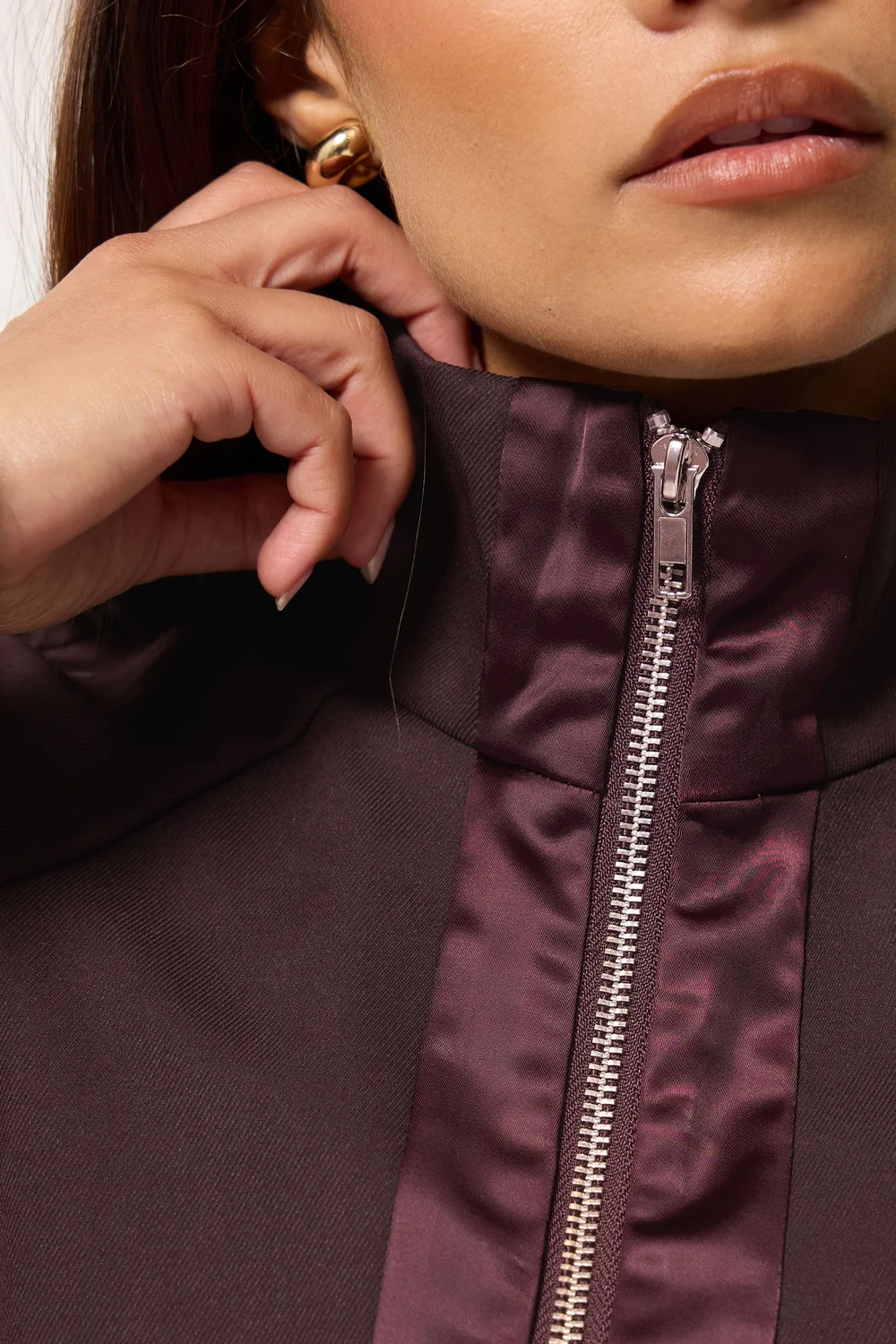 PixieGirl Petite Burgundy Red Funnel Neck Jacket - 8 Image 4
