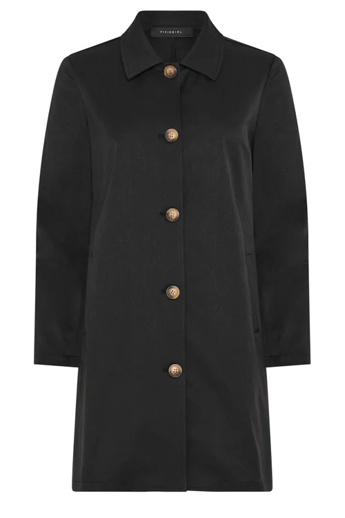 PixieGirl Petite Black Midi Car Coat - 6 Image 5