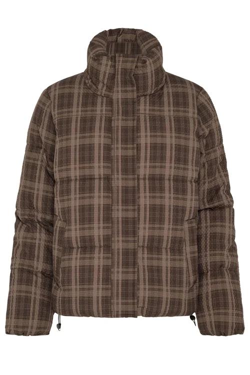 PixieGirl Petite Chocolate Brown Check Puffer Coat - 12 Image 5