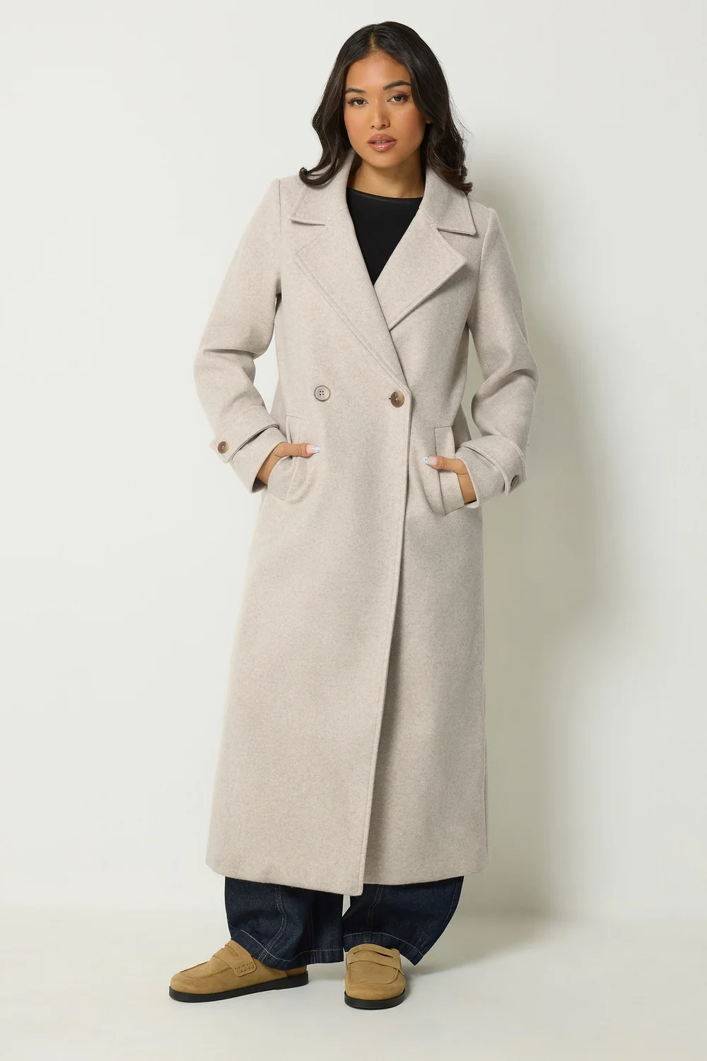 PixieGirl Petite Natural Brown Maxi City Coat - 12 Image 1