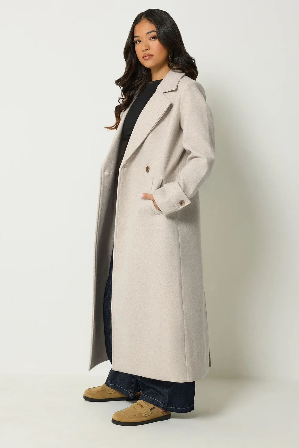 PixieGirl Petite Natural Brown Maxi City Coat - 12 Image 2