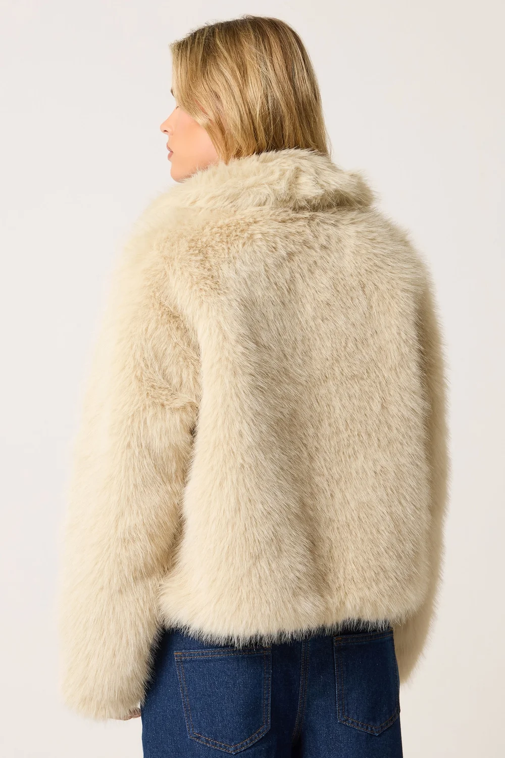 PixieGirl Petite Ivory White Faux Fur Coat - 14 Image 3