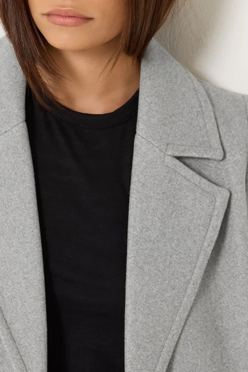 PixieGirl Petite Light Grey Longline City Coat - 16 Image 4