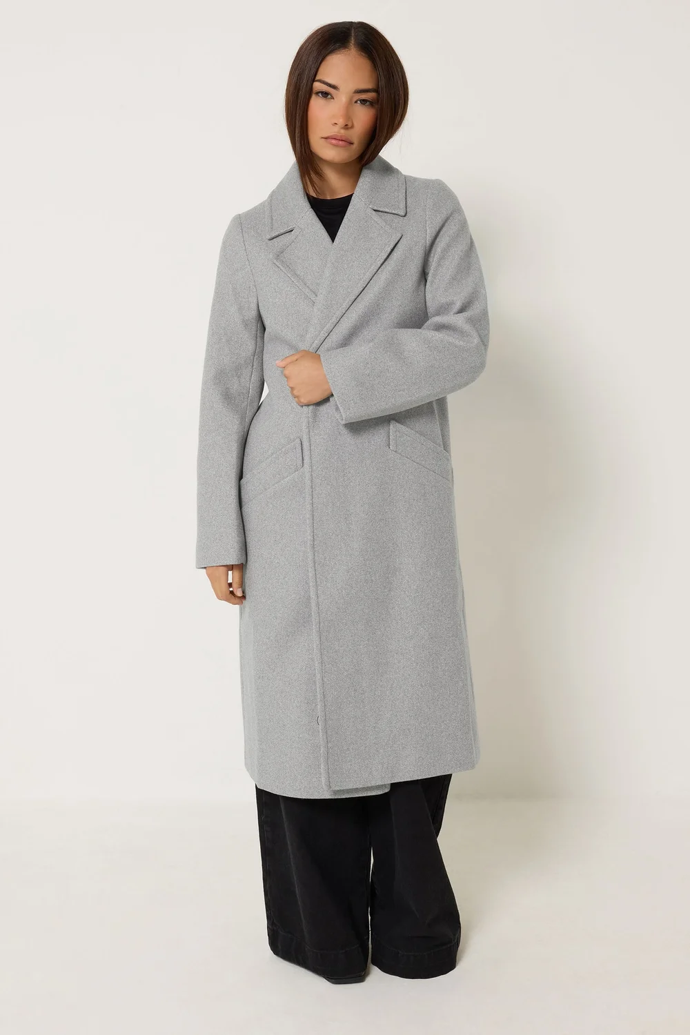 PixieGirl Petite Light Grey Longline City Coat - 16 Image 2