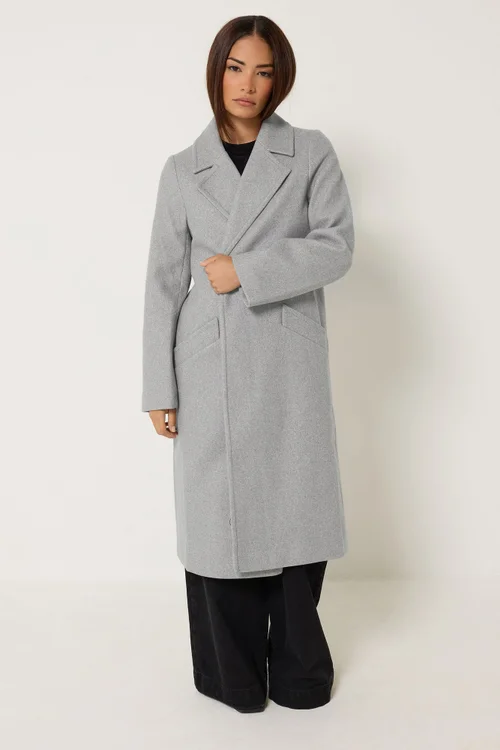 PixieGirl Petite Light Grey Longline City Coat - 16 Image 2