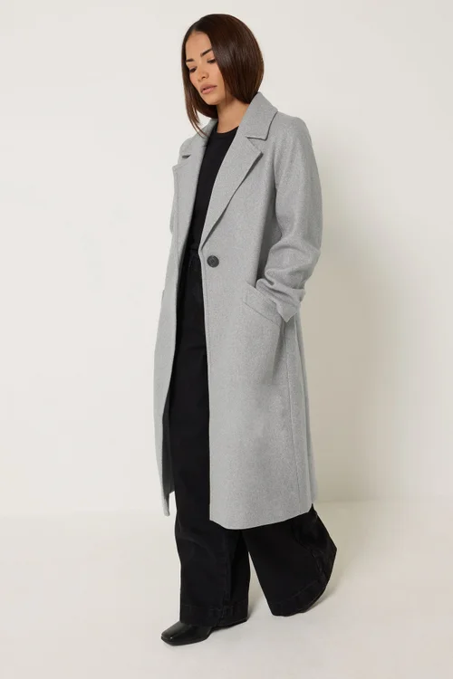 PixieGirl Petite Light Grey Longline City Coat - 16 Image 1