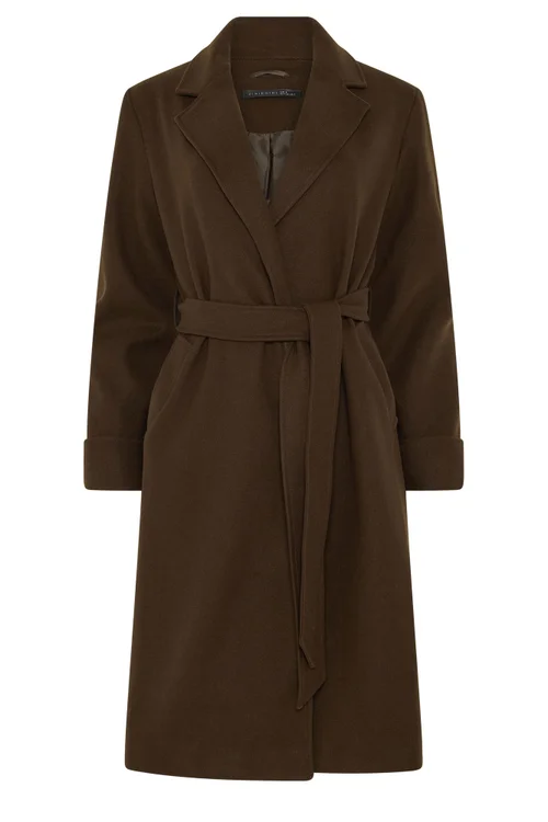PixieGirl Petite Chocolate Brown Wrap Belt Coat - 14 Image 5