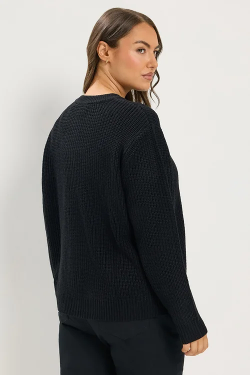 Yours Curve Black Metal Button Knitted Cardigan - 14-16 Image 3
