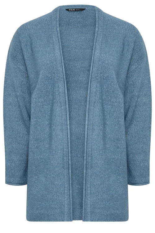 Yours Curve Blue Soft Touch Cardigan - 14-16 Image 5