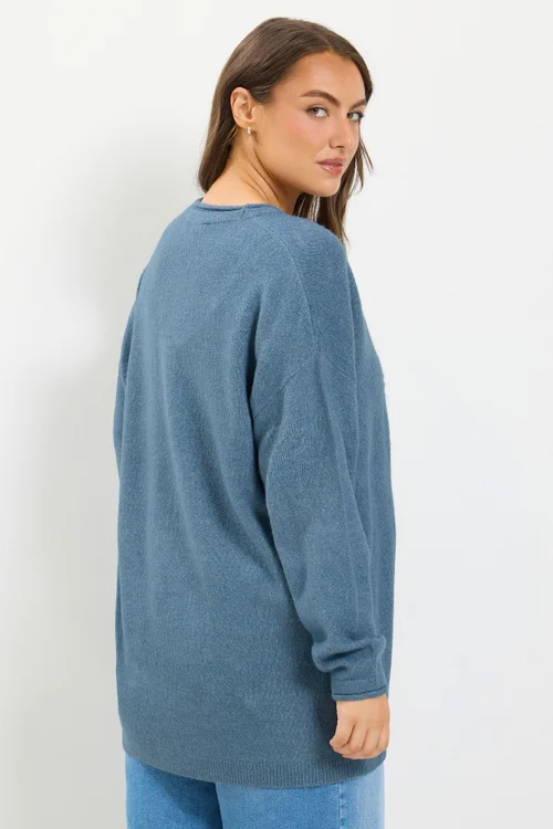 Yours Curve Blue Soft Touch Cardigan - 14-16 Image 3
